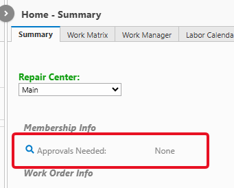 Approvals Needed shows None