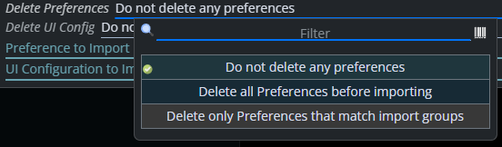 shows delete options