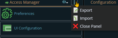 Export option in Access Manager