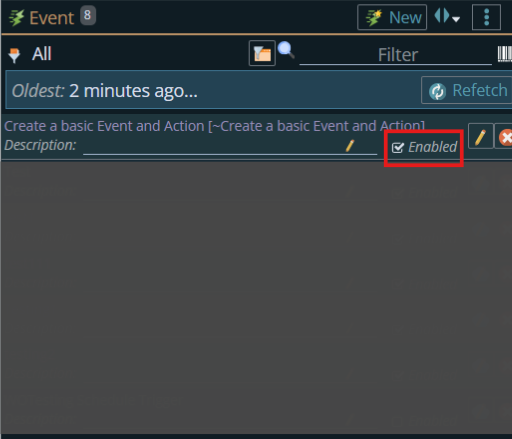 Shows enable tab.