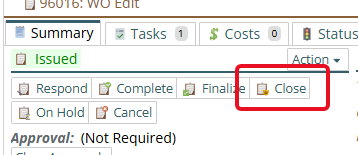Shows the close button on the summary tab