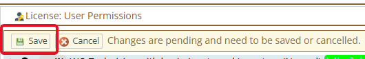 Shows the save pending changes button