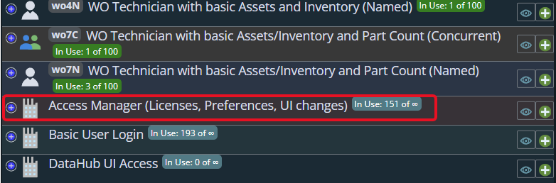 Shows the Access Manager License